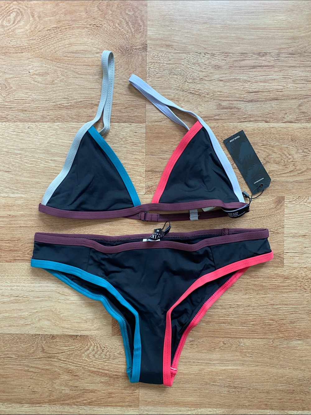 Tavik Color Blocked  Triangle Bikini  NWT size small